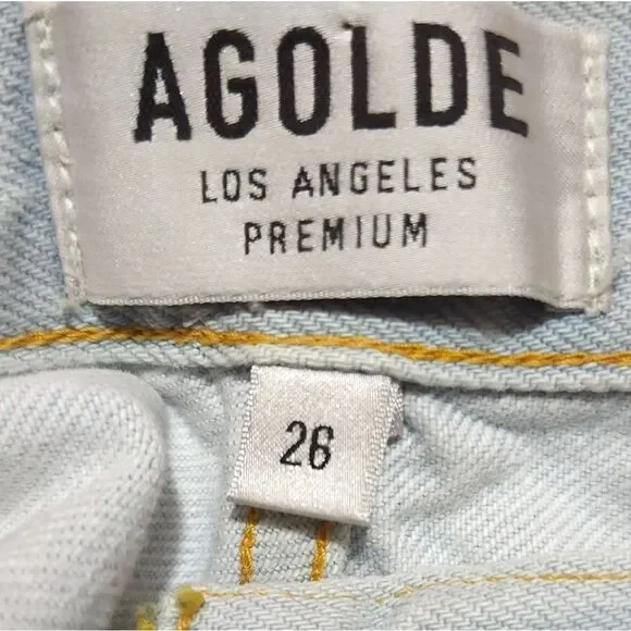 Agolde Jaime High Rise Classic Meadow Button Fly Light Wash US 26 - Picture 8 of 10